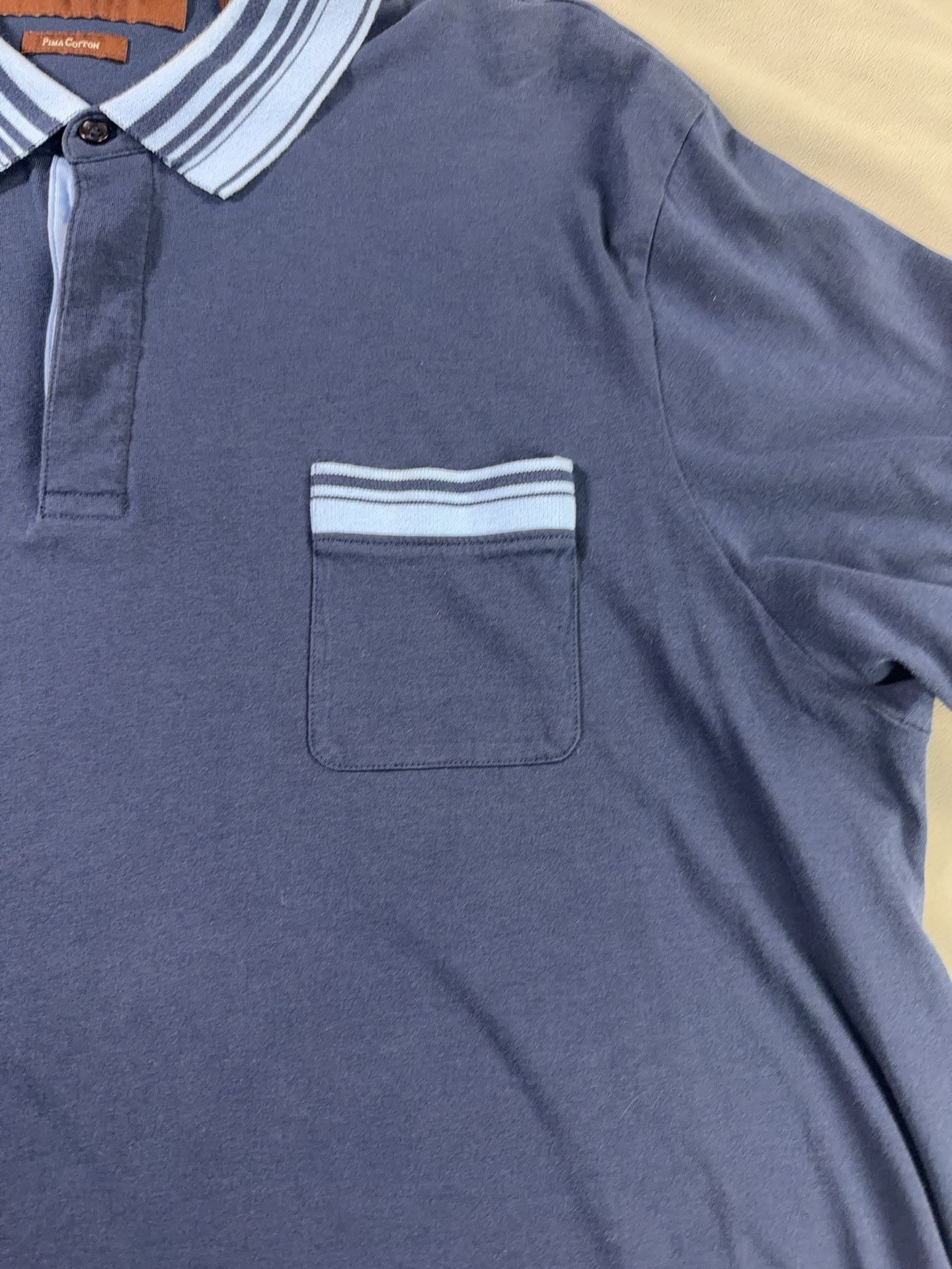 Perry Ellis Men's Pima Cotton Striped Polo Shirt XXL 2