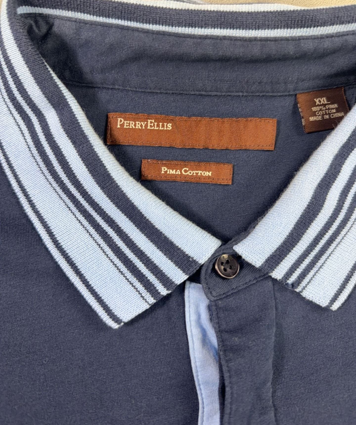 Perry Ellis Men's Pima Cotton Striped Polo Shirt XXL 3