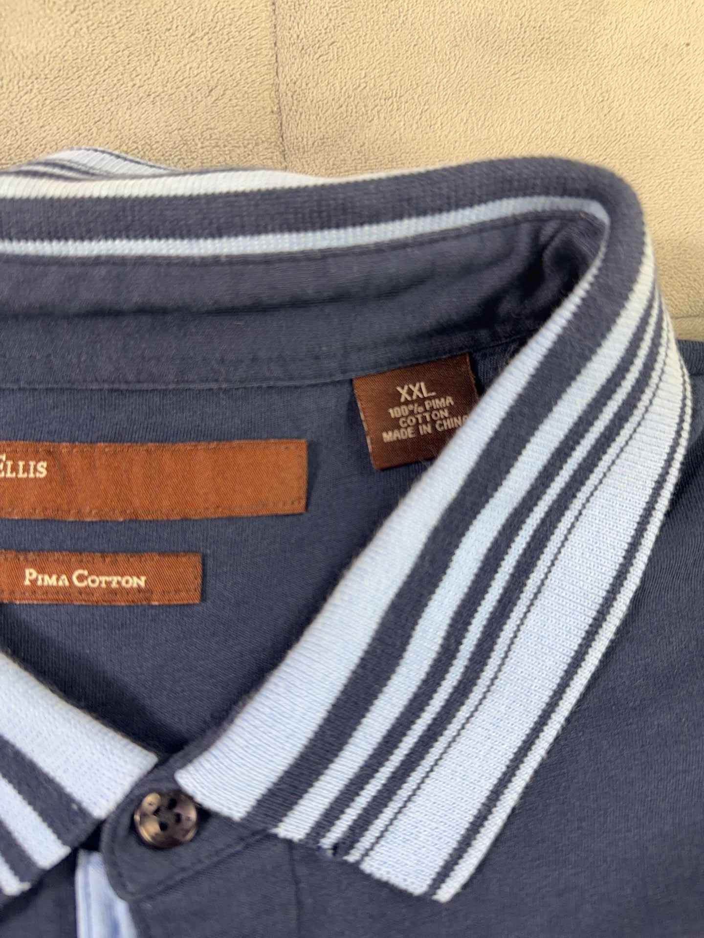 Perry Ellis Men's Pima Cotton Striped Polo Shirt XXL 4