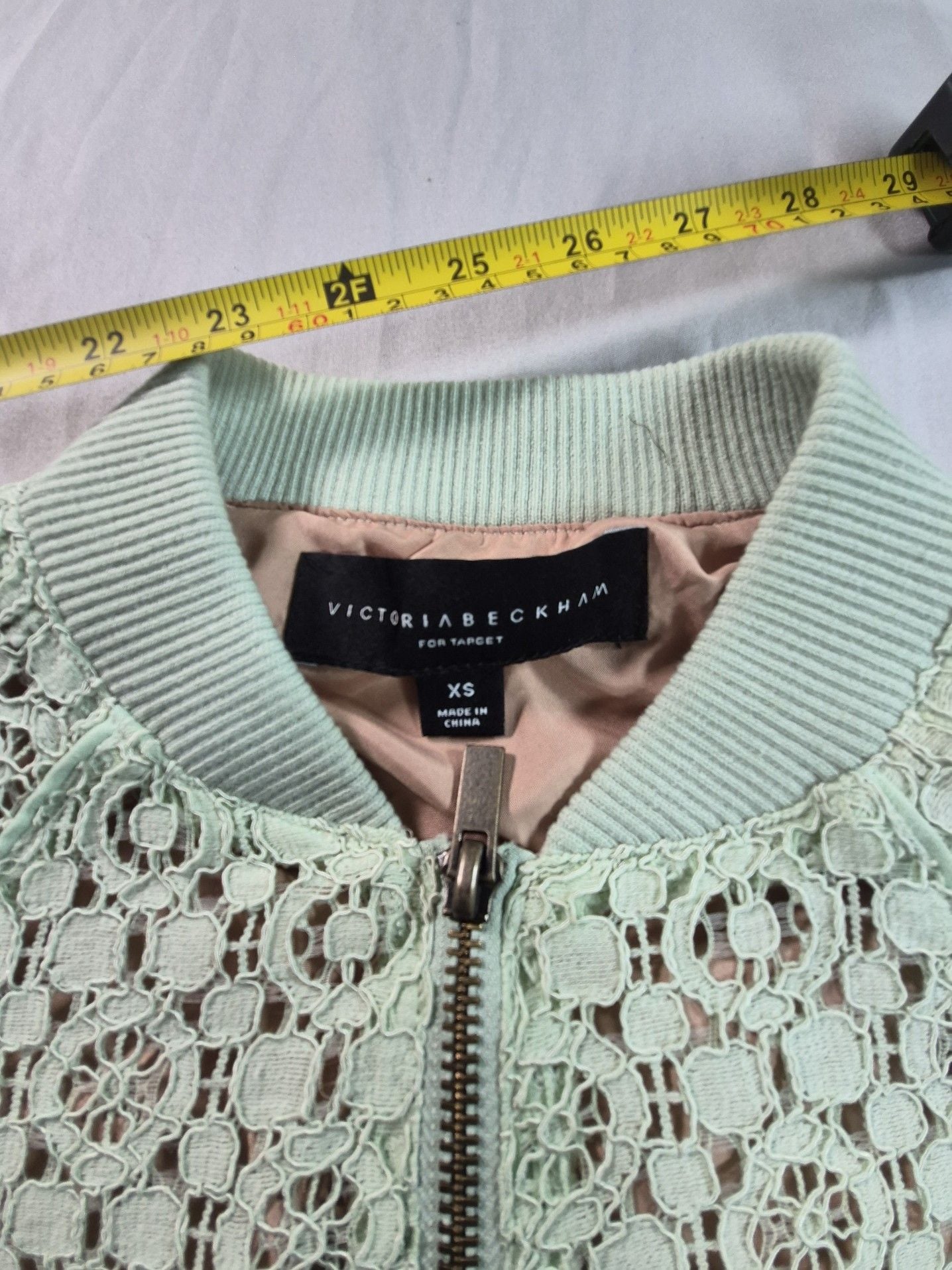 Victoria Beckham for Target Mint Green Lace Bomber Jacket Size XS 8
