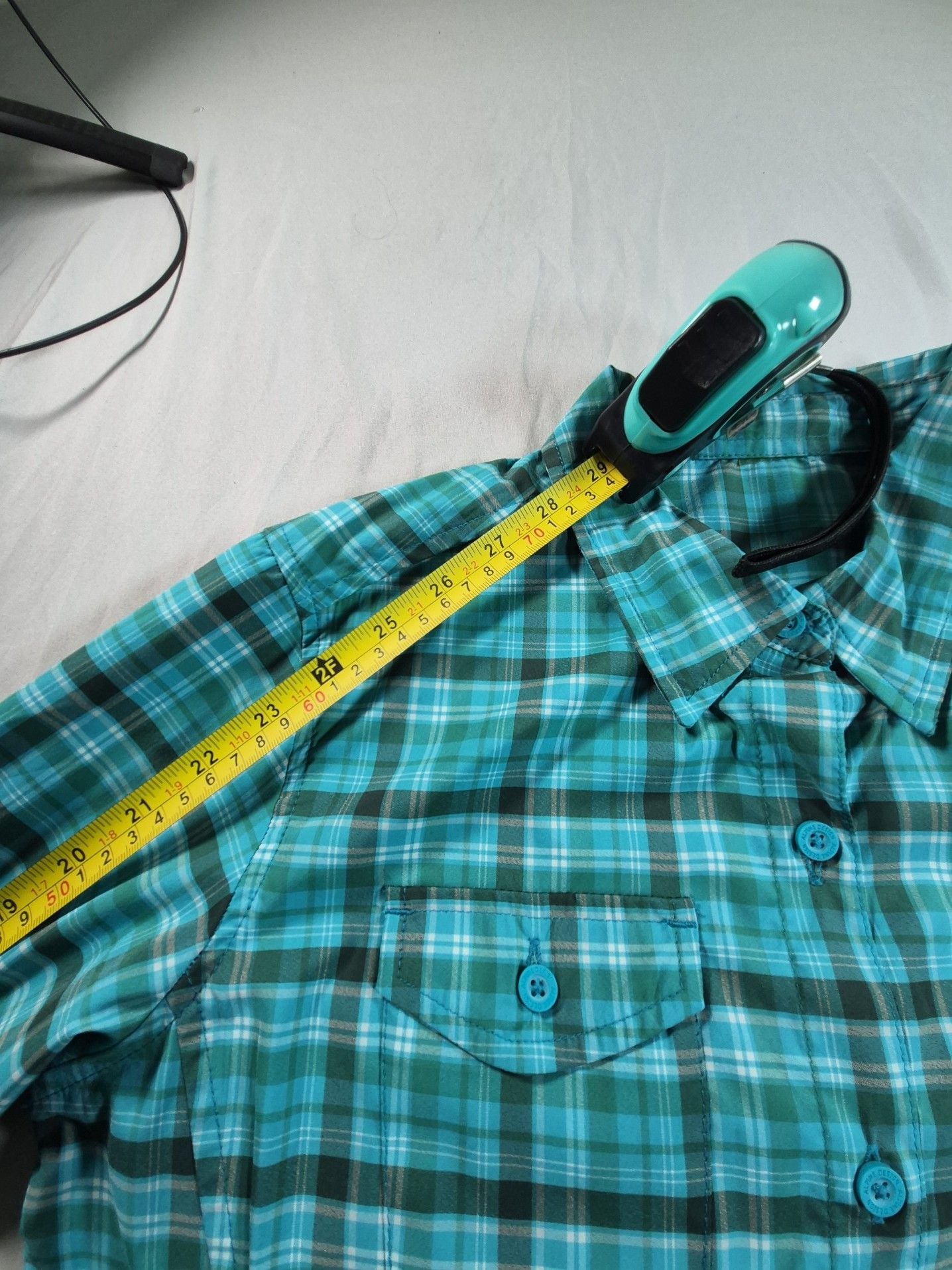 Alpine Design Button-Up Shirt Women's Size S Blue Plaid Roll Tab Long Sleeves 6