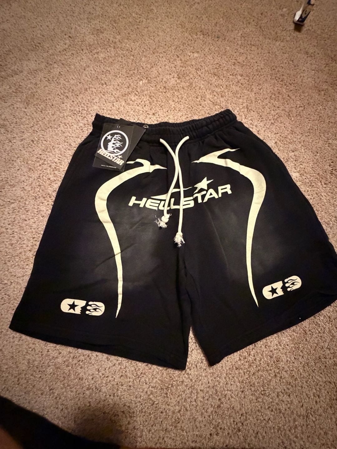 Hellstar Studios Graphic Logo Sweat Shorts Black 2