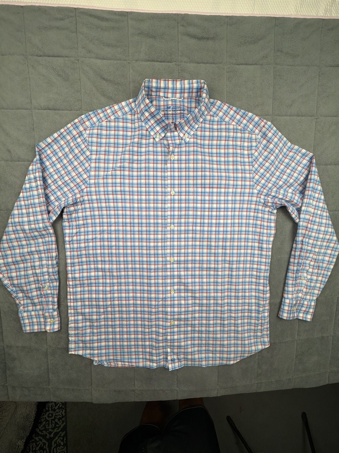 Vineyard Vines On-The-Go Performance OTG Brrr Plaid Button Down Shirt Size L 4
