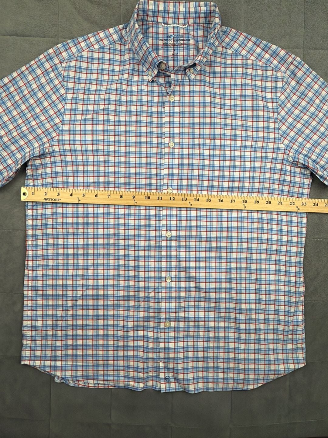 Vineyard Vines On-The-Go Performance OTG Brrr Plaid Button Down Shirt Size L 6