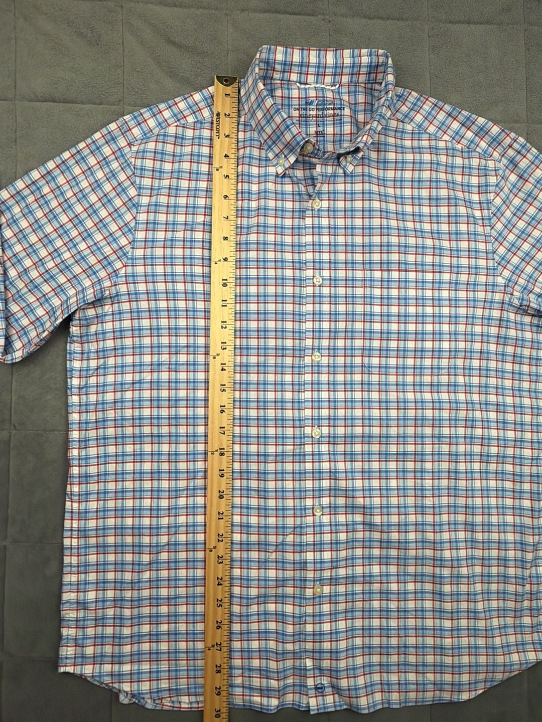 Vineyard Vines On-The-Go Performance OTG Brrr Plaid Button Down Shirt Size L 8