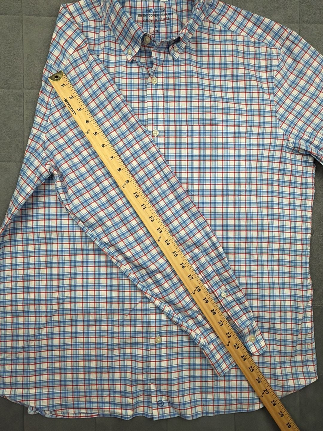 Vineyard Vines On-The-Go Performance OTG Brrr Plaid Button Down Shirt Size L 10