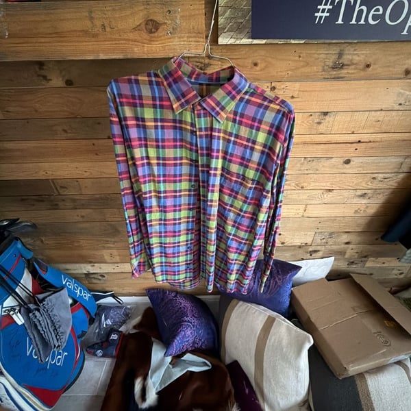 Alan Flusser Men's XL Long Sleeve Plaid Button Down Shirt