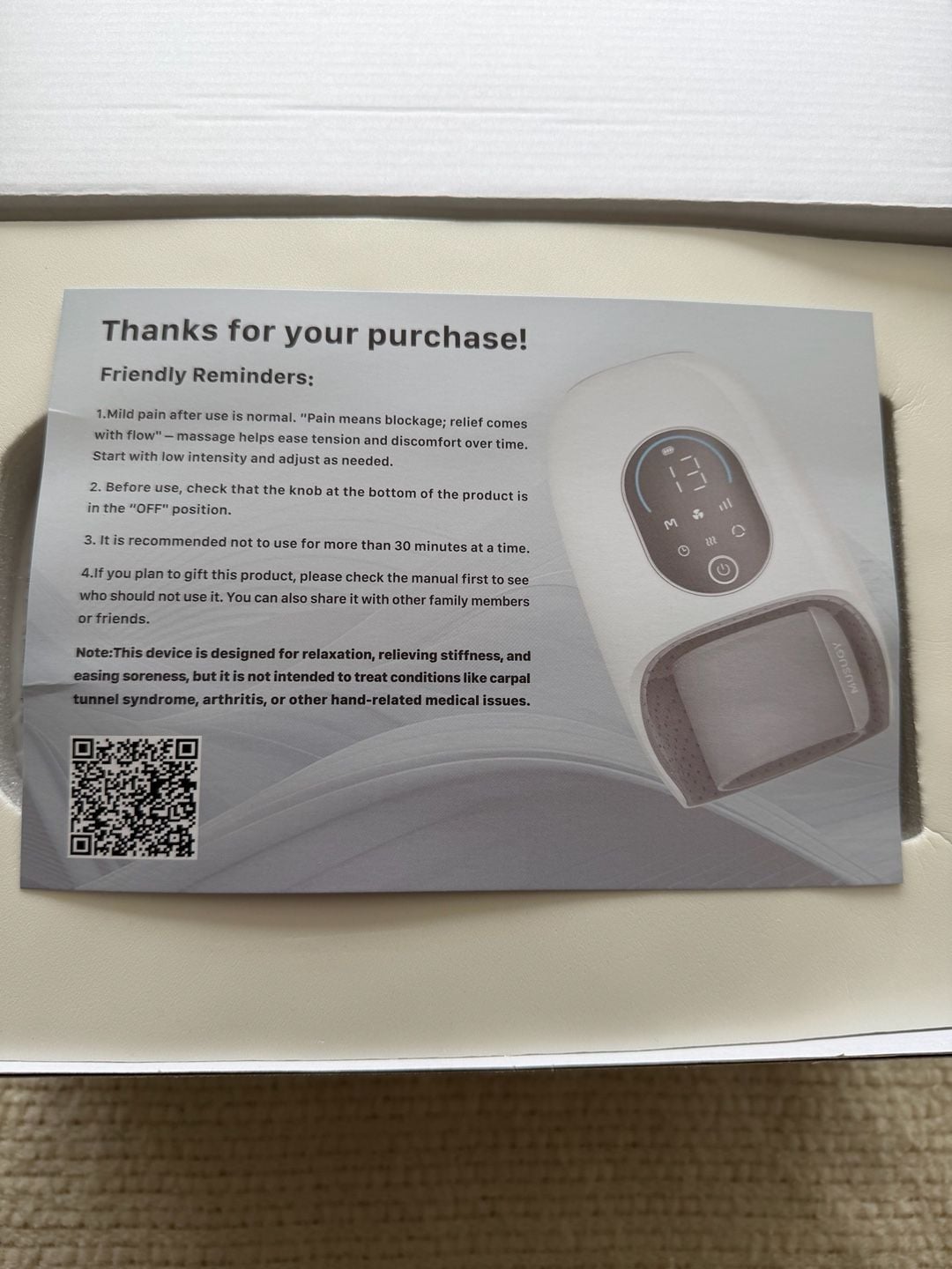 Medcursor Hand Massager with Heat and Compression white MD-HM01 - , 12