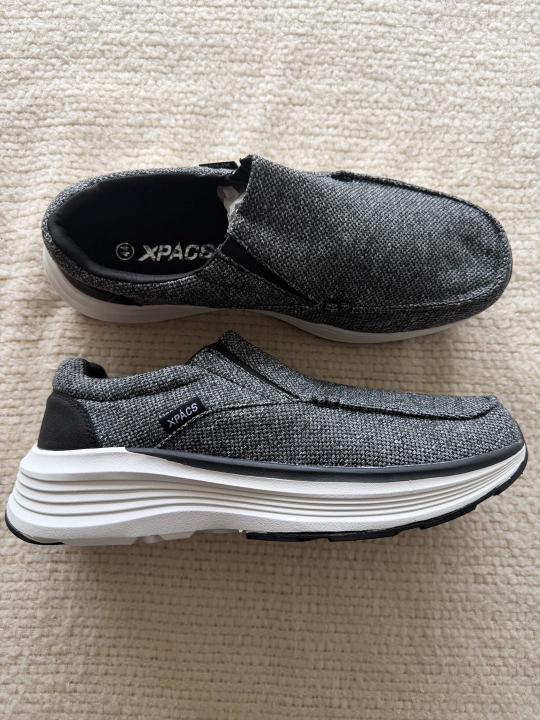 Xpacs Size 11 Gray Knit Slip-On Walking Shoes 7
