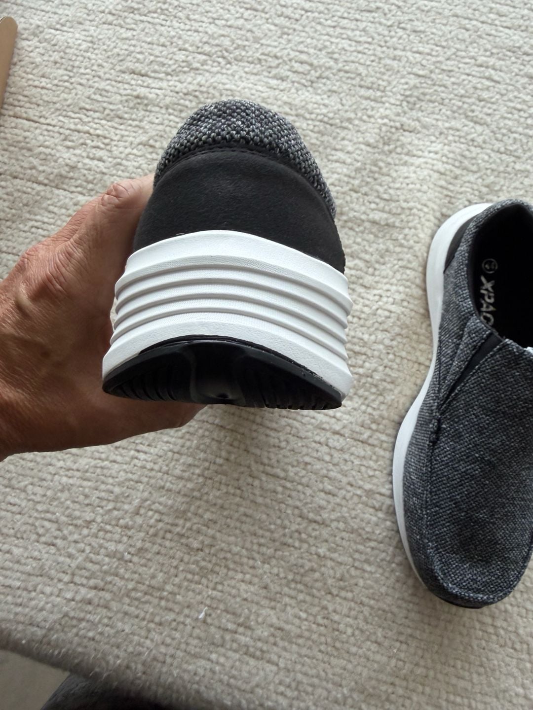 Xpacs Size 11 Gray Knit Slip-On Walking Shoes 11