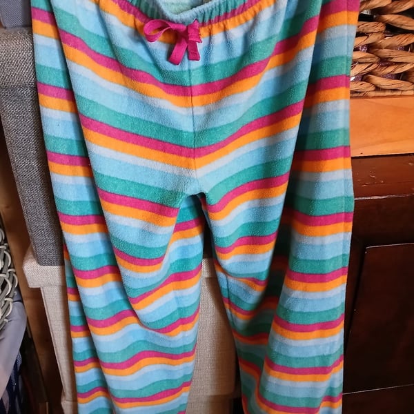 Justice Girls Fleece Pajama Pants Striped Size Large 10/12