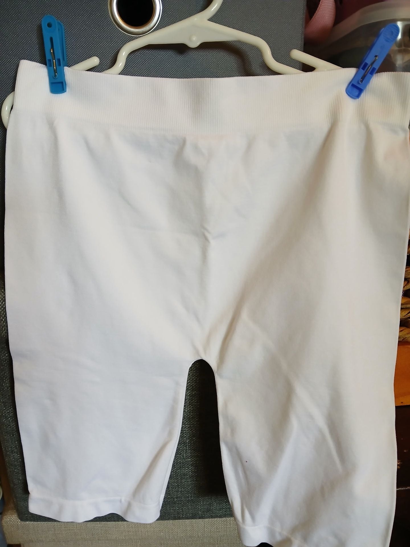 White Seamless Biker Shorts 1