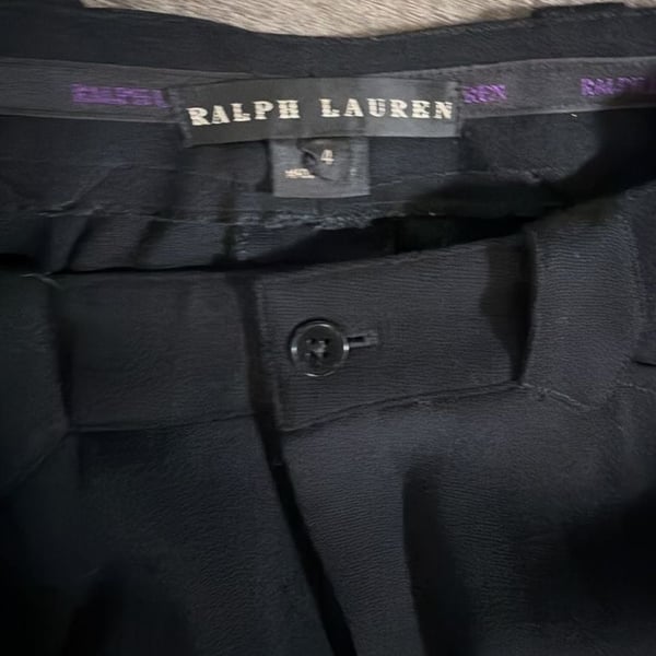 Ralph Lauren Black Dress Pants Size 4 Made in Italy 100% Wool 