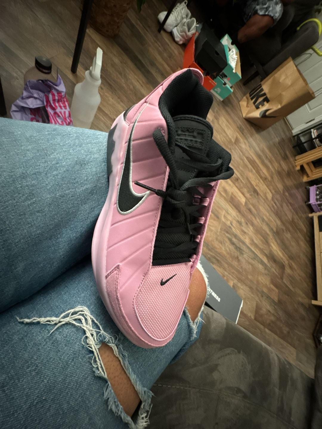 Nike LeBron Witness 9 "Elemental Pink/Pink/Pink Foam/Black" Grade School Boys' Basketball Shoe 2