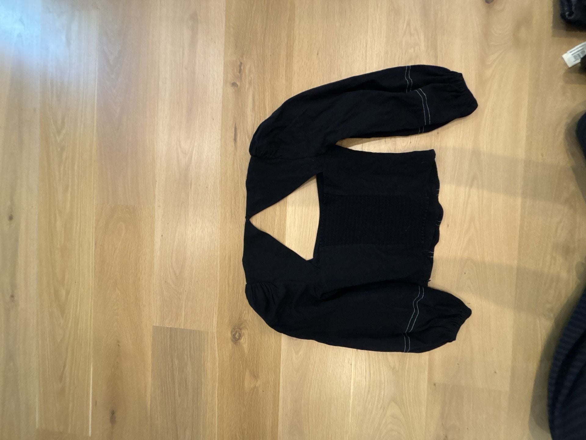 Reformation Black Contrast Stitch Corset Top Size 2 5