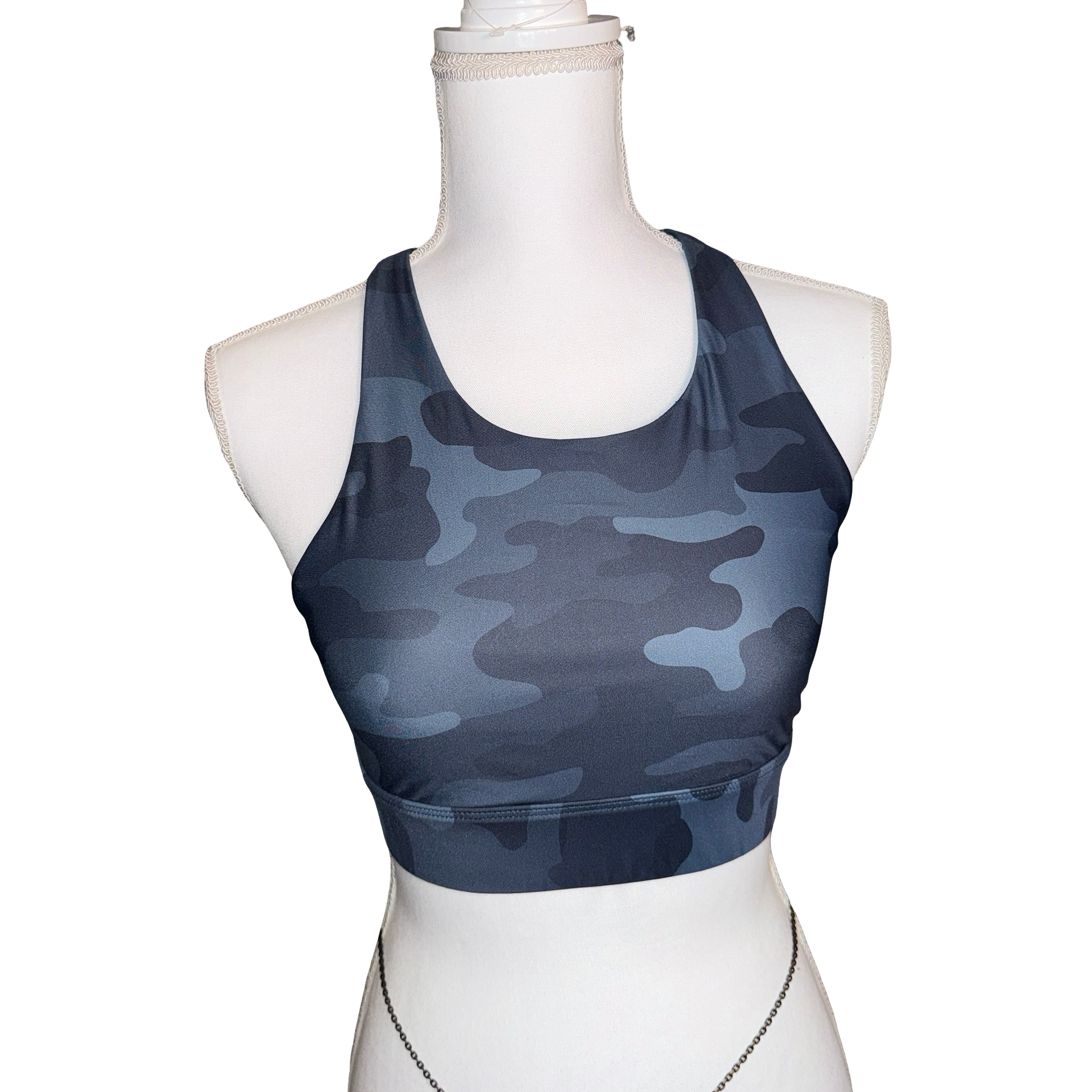 Fabletics Women's Size S Blue Camo Sports Bra 1