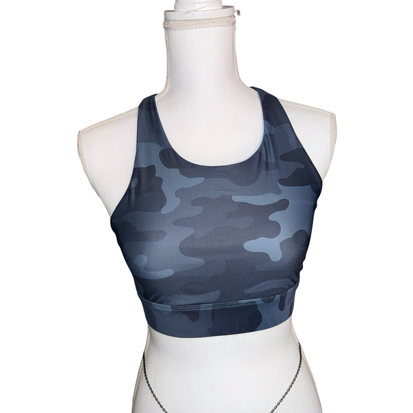 Fabletics Women's Size S Blue Camo Sports Bra