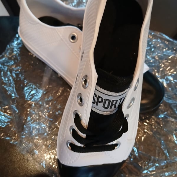 Unbranded Sport White and Black Low Top Sneakers