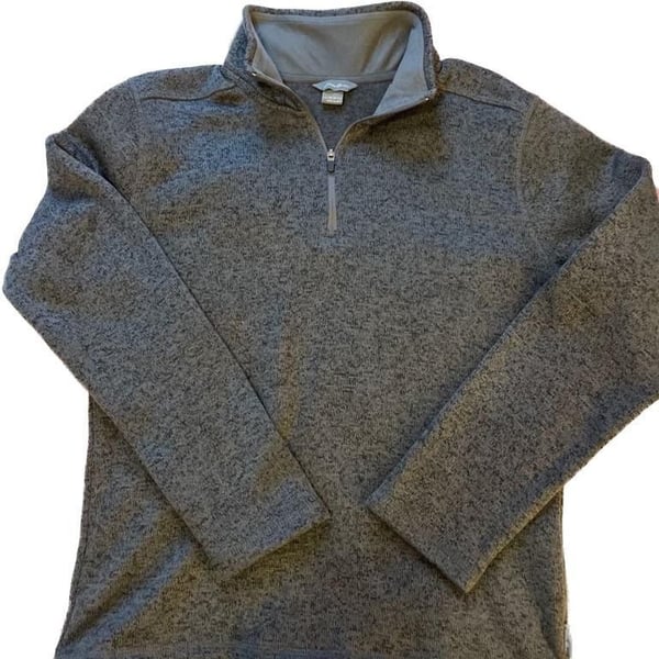 Eddie Bauer Kids M (10/12) Quarter-Zip Sweater Fleece Pullover Grey