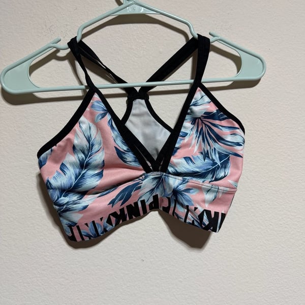 Victoria's Secret PINK Tropical Leaf Print Sports Bra Size M