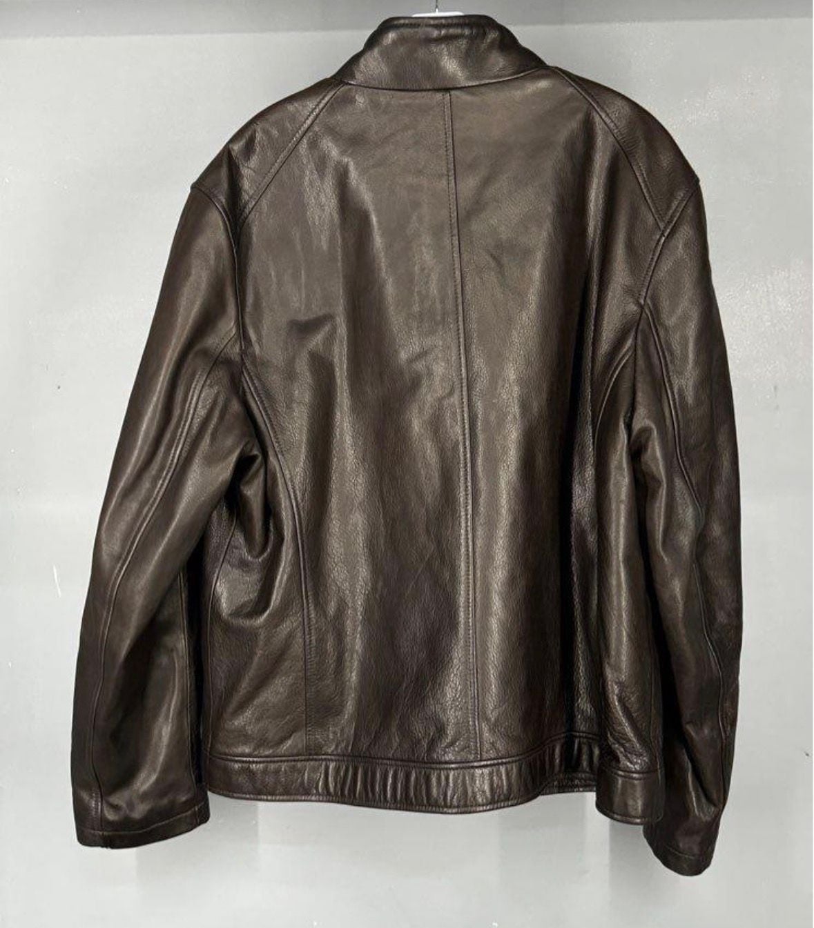 Cole Haan Men's Brown Leather Full Zip Jacket Size XL 3