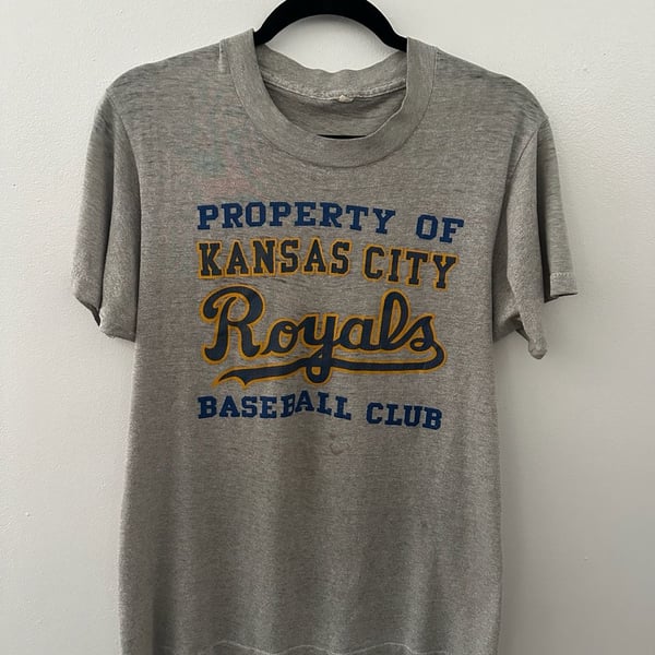 Vintage 80s Kansas City Royals Baseball Club T-Shirt Gray