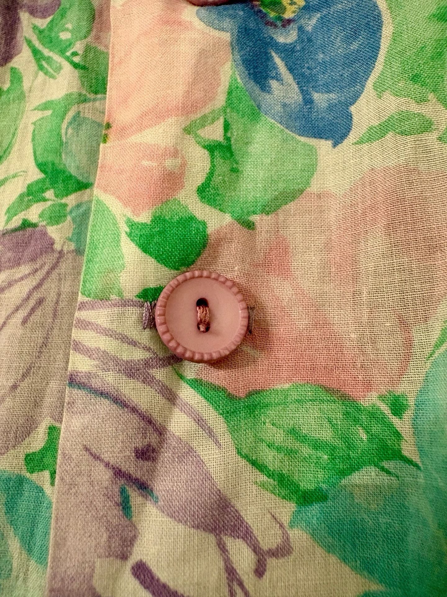 1980s Lanz Originals Garden Floral Dress in Pastel Watercolor 9