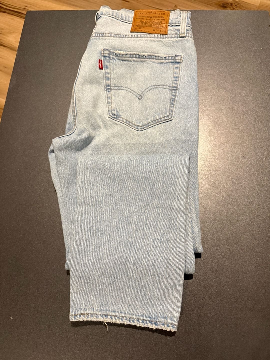 Levi's 511 Slim Fit Jeans 36x30 Distressed Sashiko Patchwork Big E 3