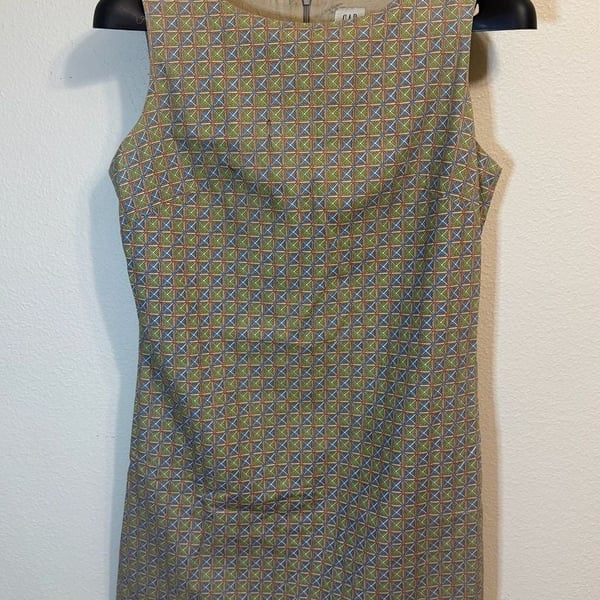 Vintage Gap Geometric Print Sleeveless Shift Dress Size 8