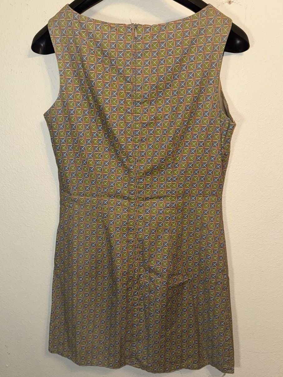 Vintage Gap Geometric Print Sleeveless Shift Dress Size 8 5