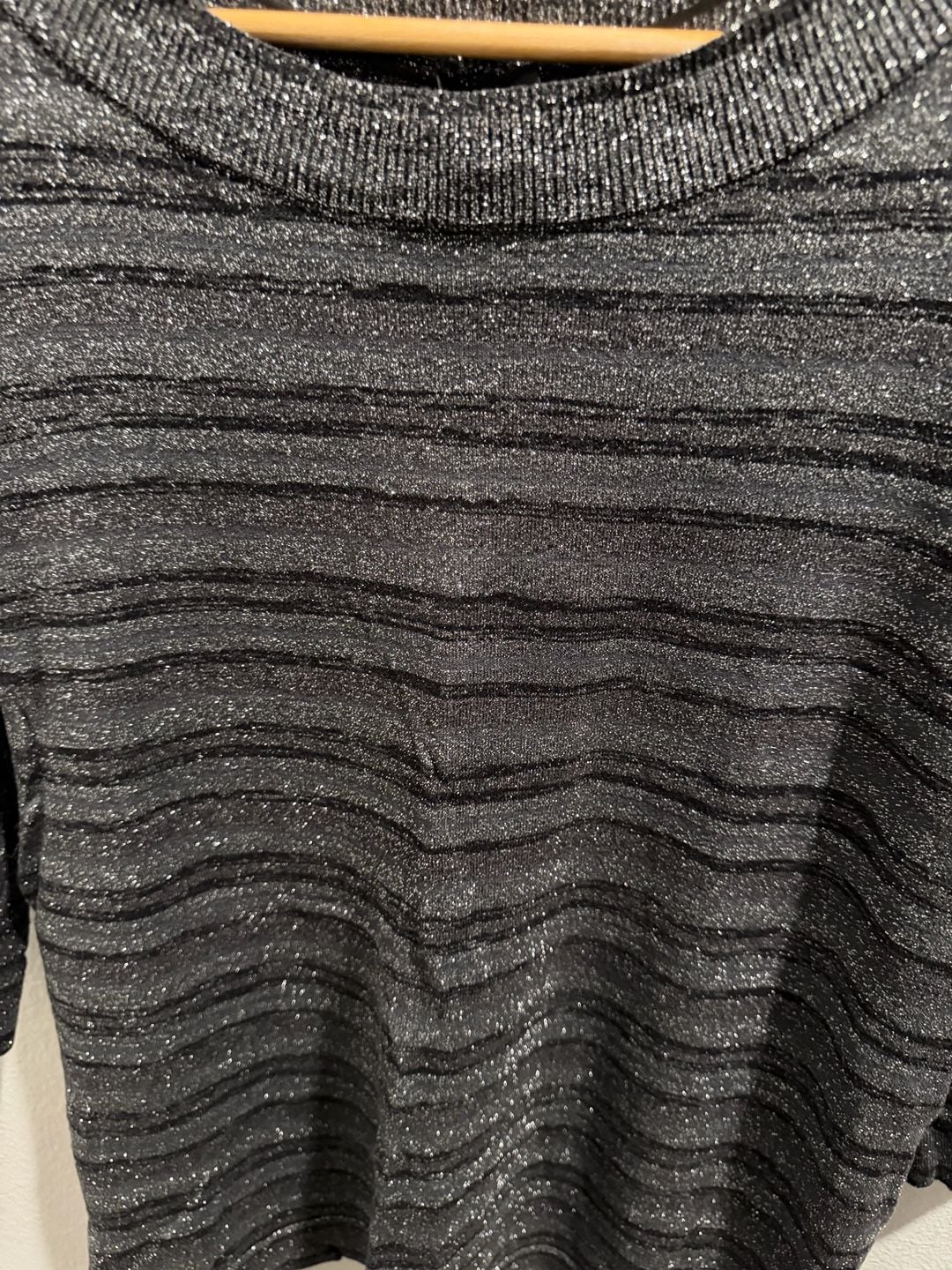 Worthington Women's Metallic Striped Boat Neck Sweater Size L 3