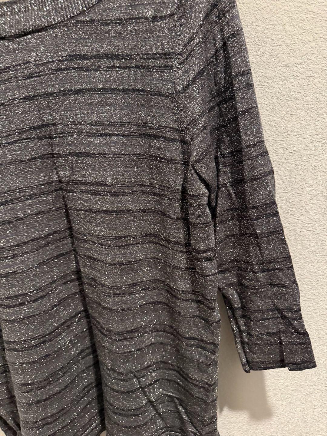 Worthington Women's Metallic Striped Boat Neck Sweater Size L 9