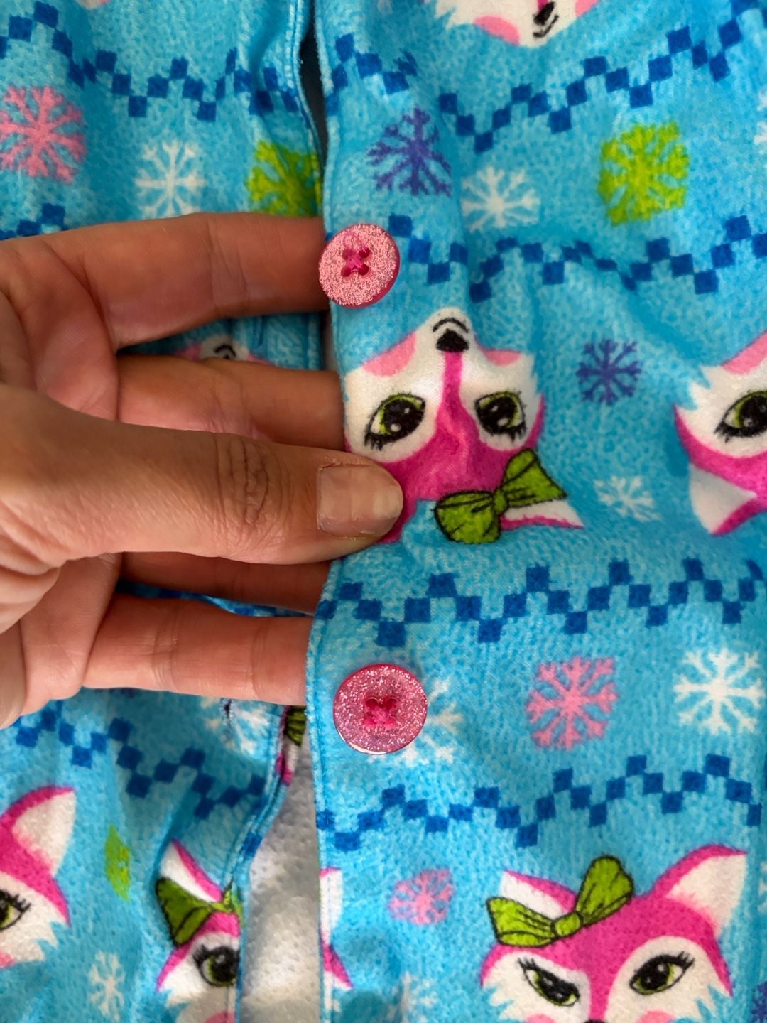 Girls Fleece Pajama Set Fox Print Size L/G (10/12) 5