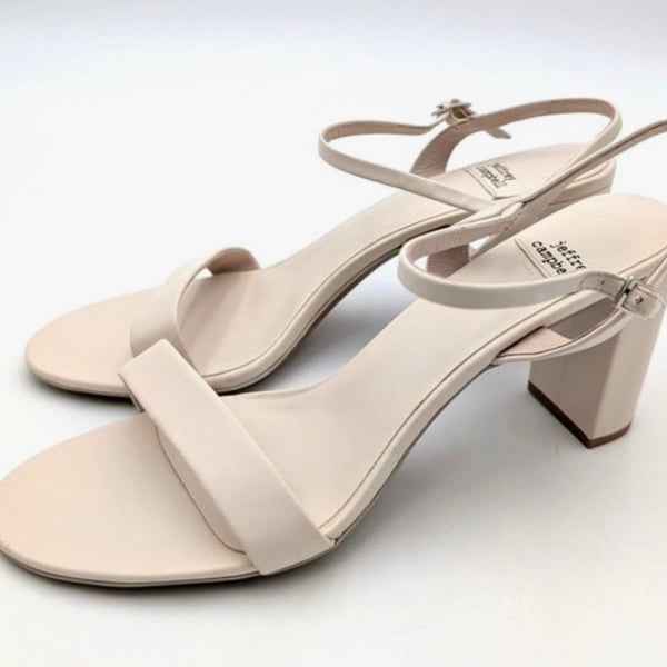 Jeffrey Campbell Go There Ivory Block Heel Sandals