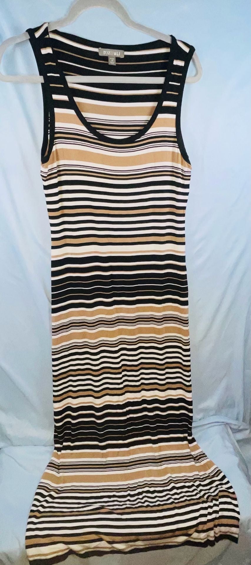 Size 12 Roz & Ali Petite Striped Sleeveless Maxi Dress 2