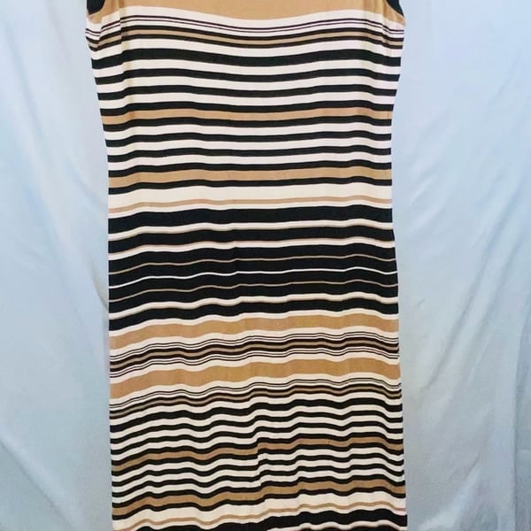 Size 12 Roz & Ali Petite Striped Sleeveless Maxi Dress