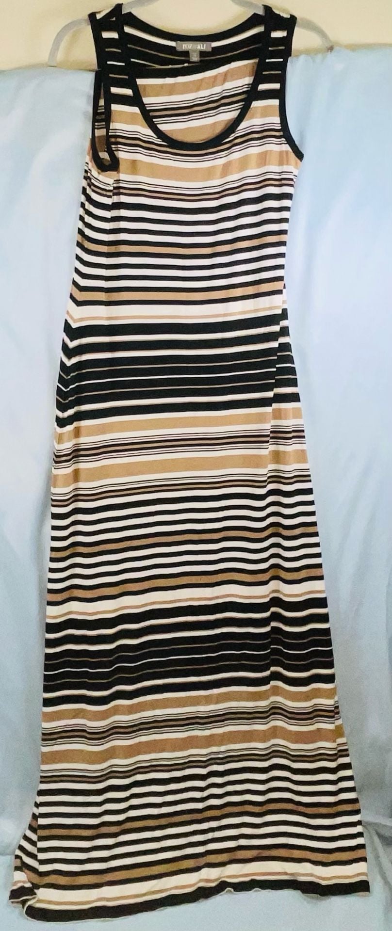 Size 12 Roz & Ali Petite Striped Sleeveless Maxi Dress 5