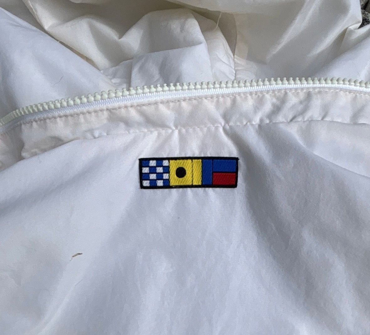 Vintage Nike Size L White and Navy Pullover Anorak Windbreaker Jacket 3