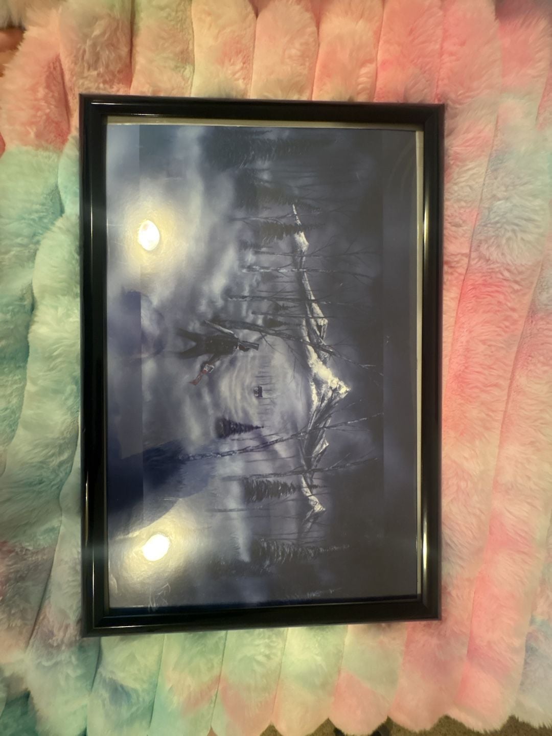 Framed Airbrushed Evil Dead artwork,signed by the artist. 1