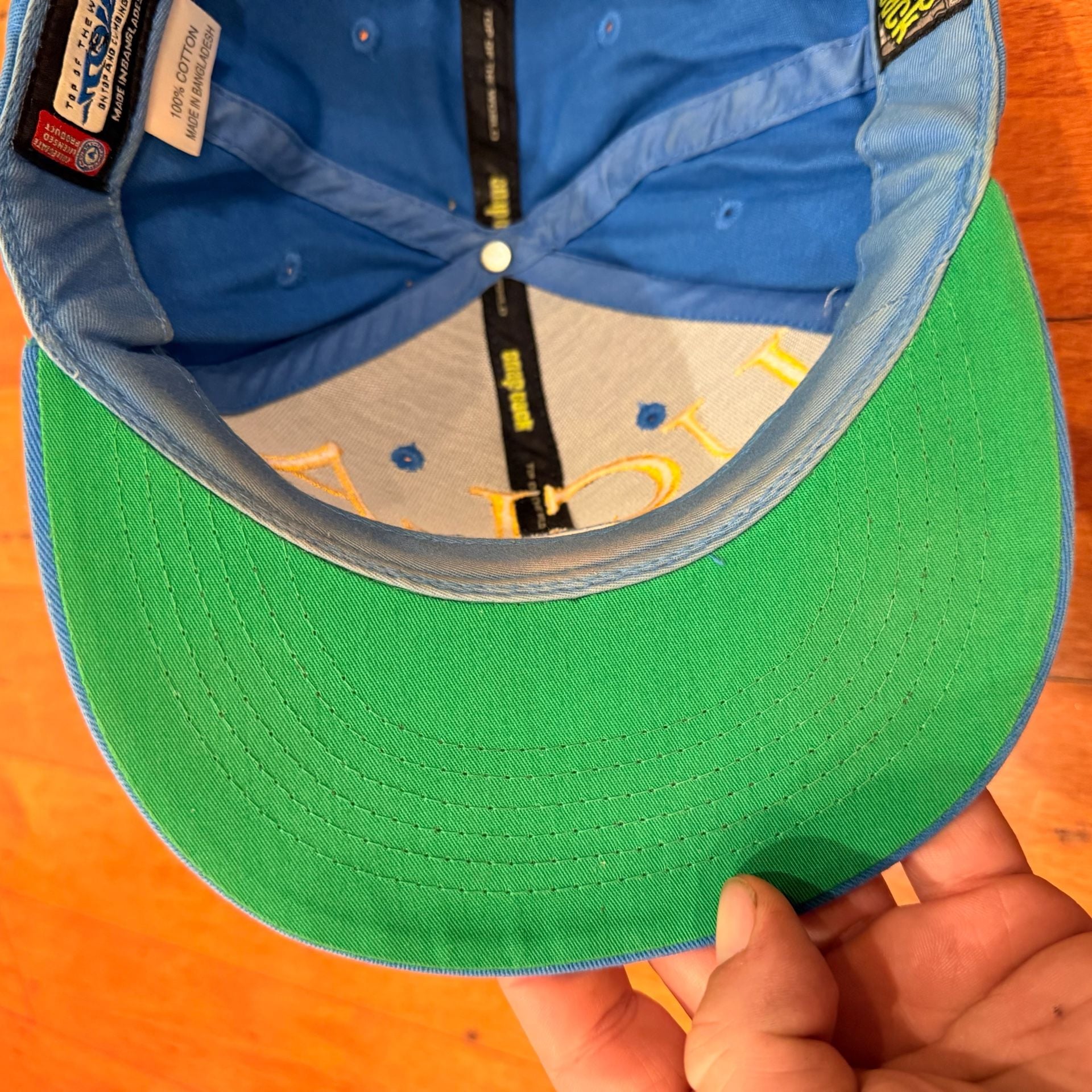 Vintage faded UCLA Bruins Embroidered Logo Baseball Cap Hat Blue Gold 7