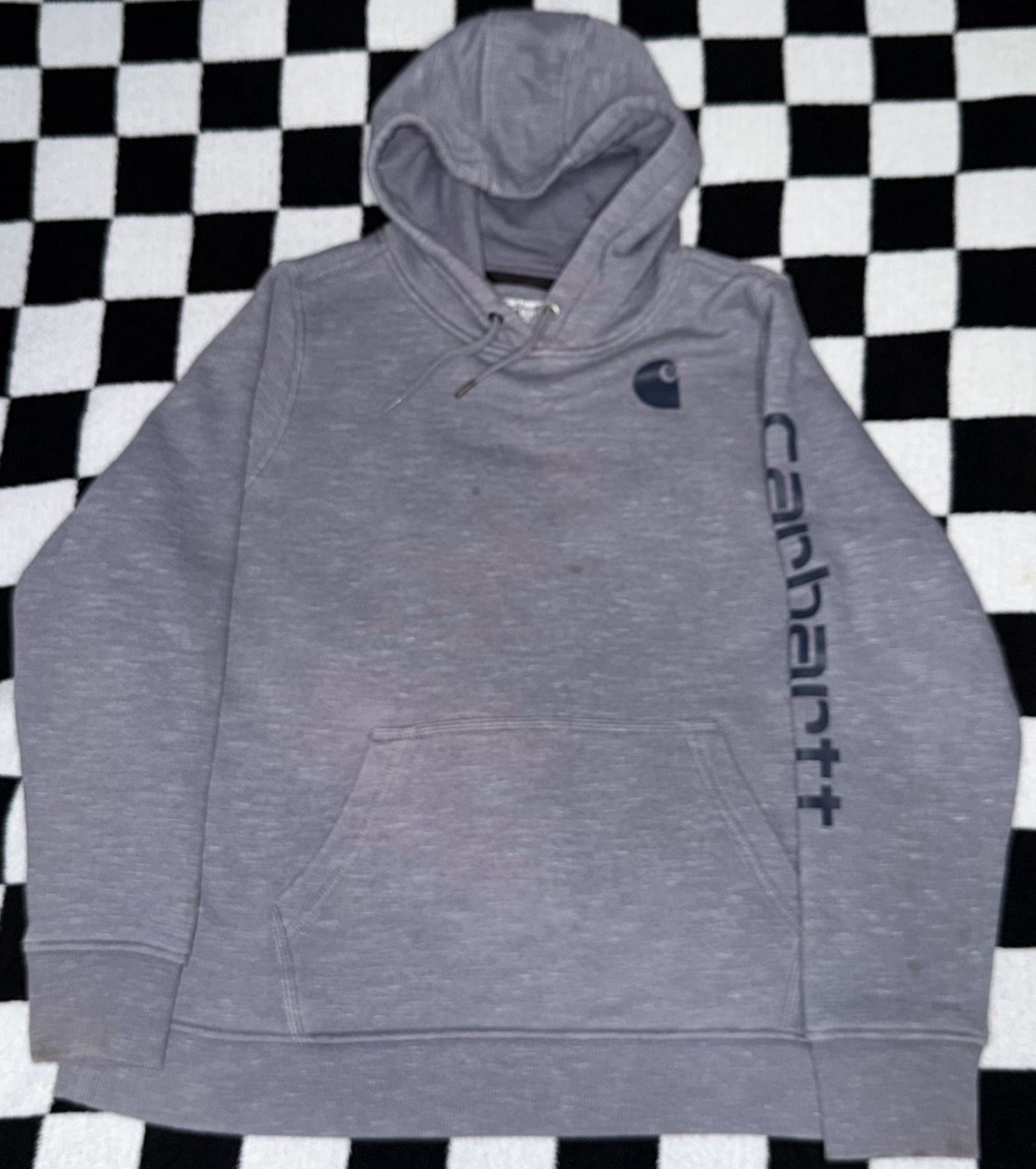 Carhartt Relaxed Fit Hoodie Gray Size XL 2