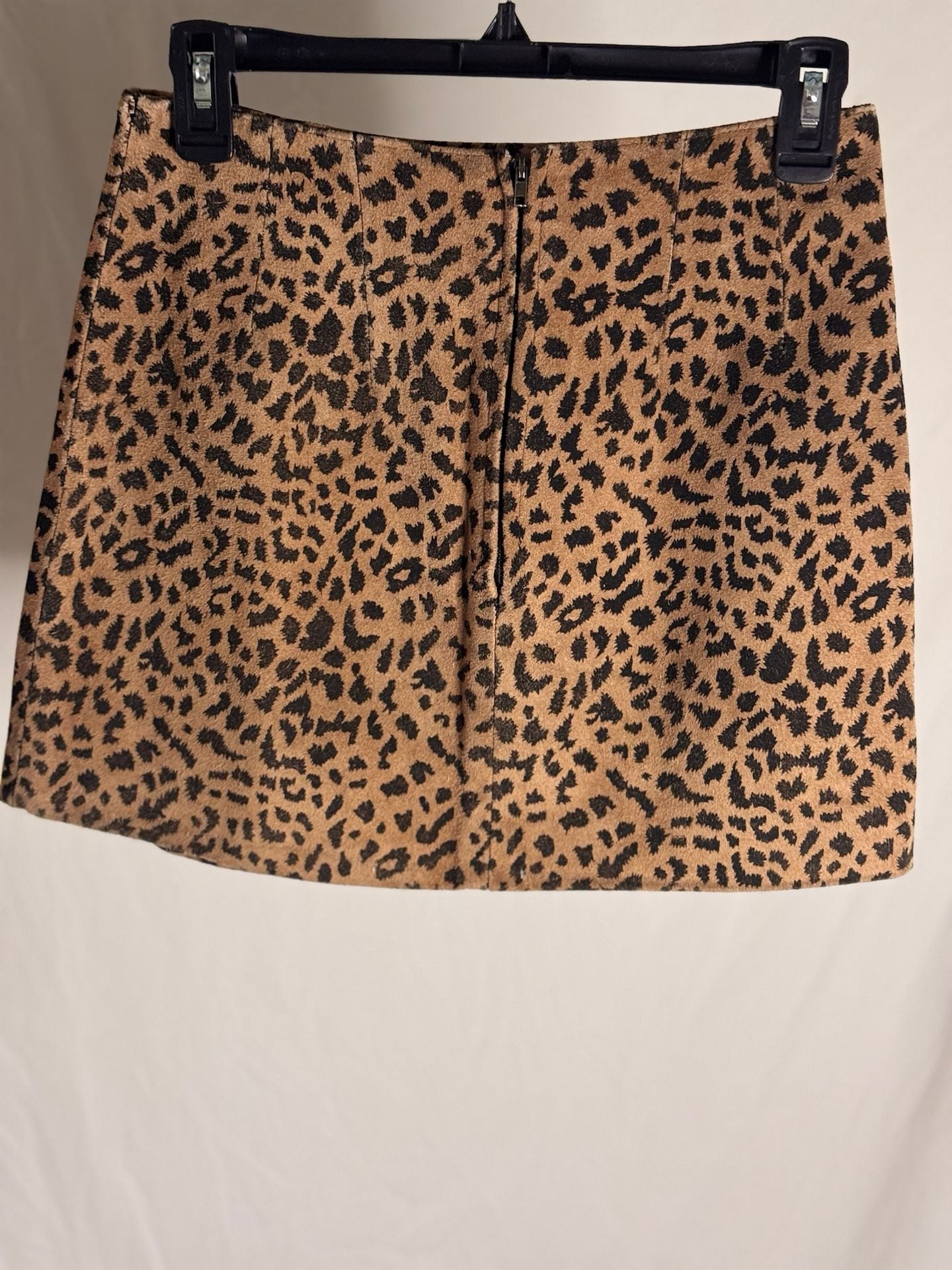 Vintage 90s Passport Genuine Leather Leopard Print Mini Skirt Size M 3