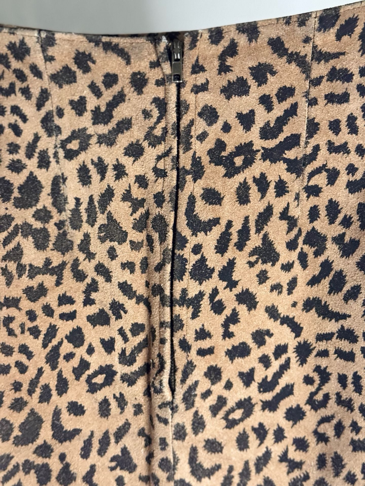 Vintage 90s Passport Genuine Leather Leopard Print Mini Skirt Size M 4