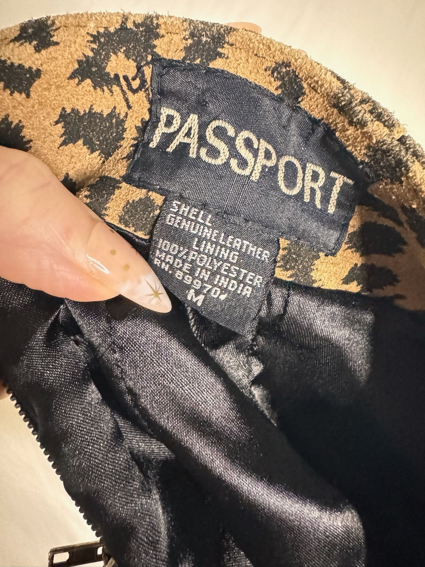 Vintage 90s Passport Genuine Leather Leopard Print Mini Skirt Size M 5