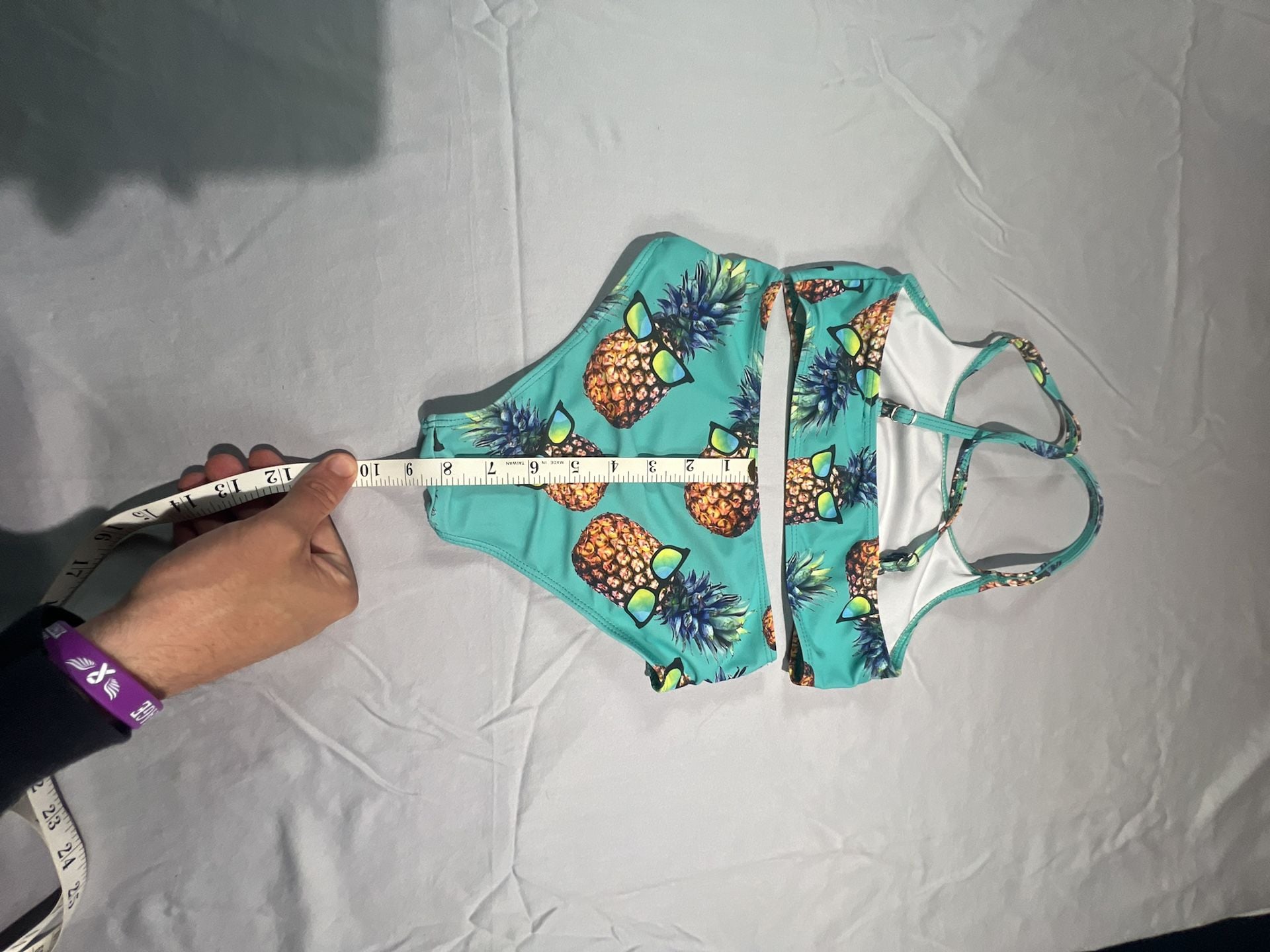 Women's Pineapple Print High-Waisted Bikini Set Teal 4