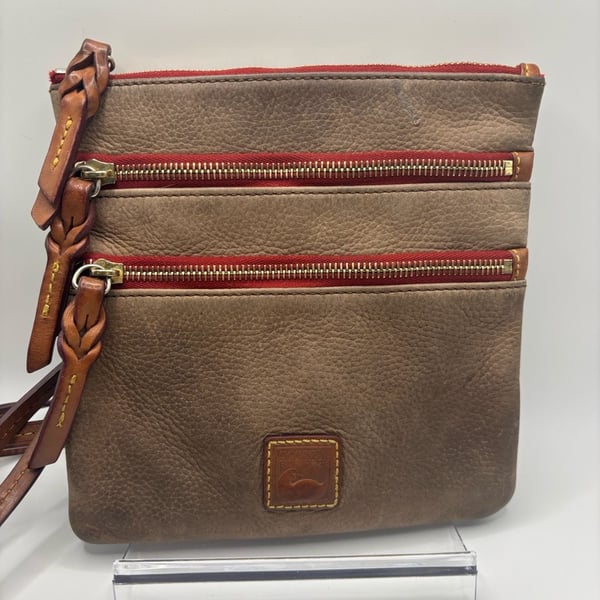 Dooney & Bourke Pebble Leather Triple Zip Crossbody Bag