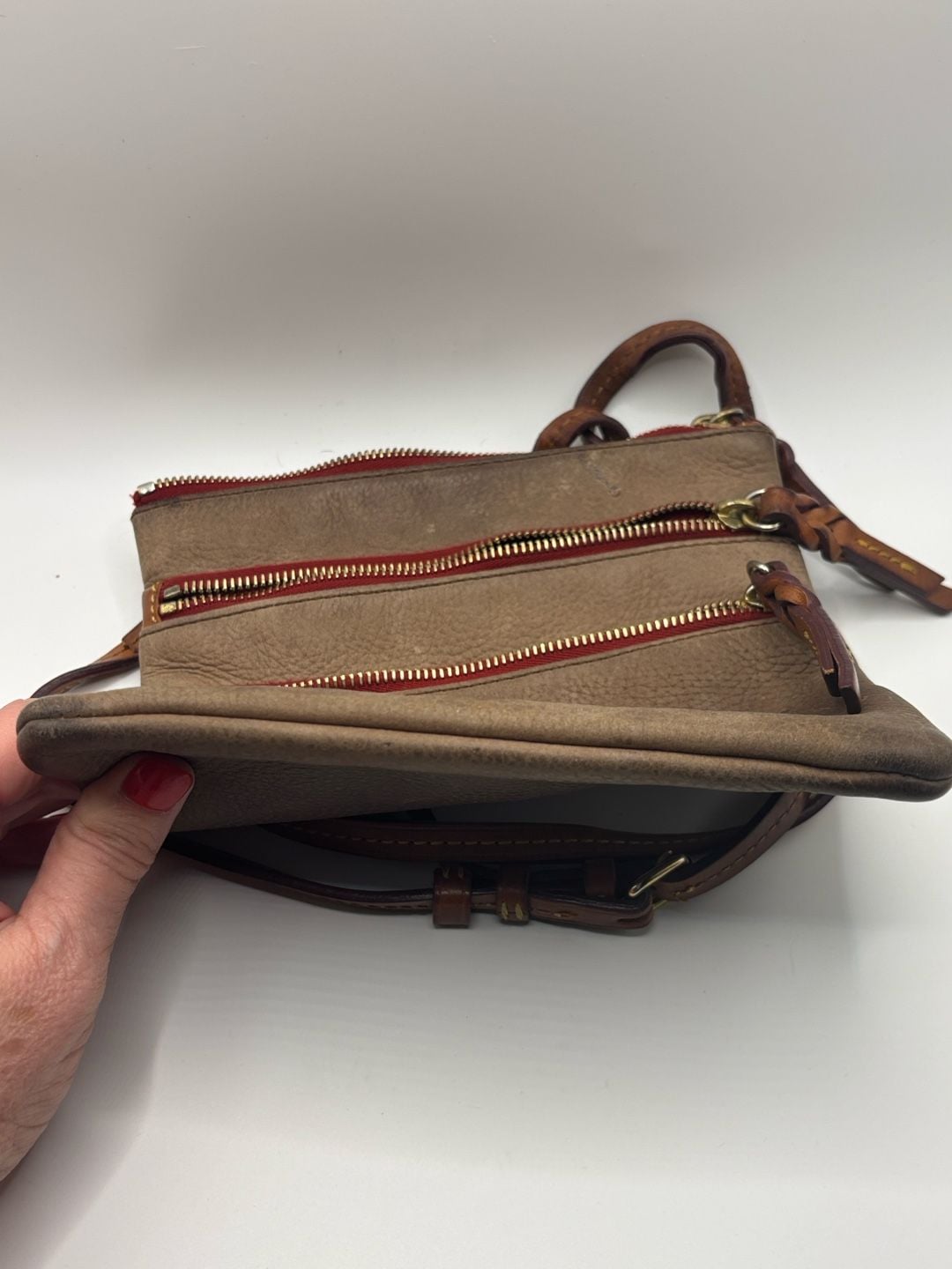 Dooney & Bourke Pebble Leather Triple Zip Crossbody Bag 9