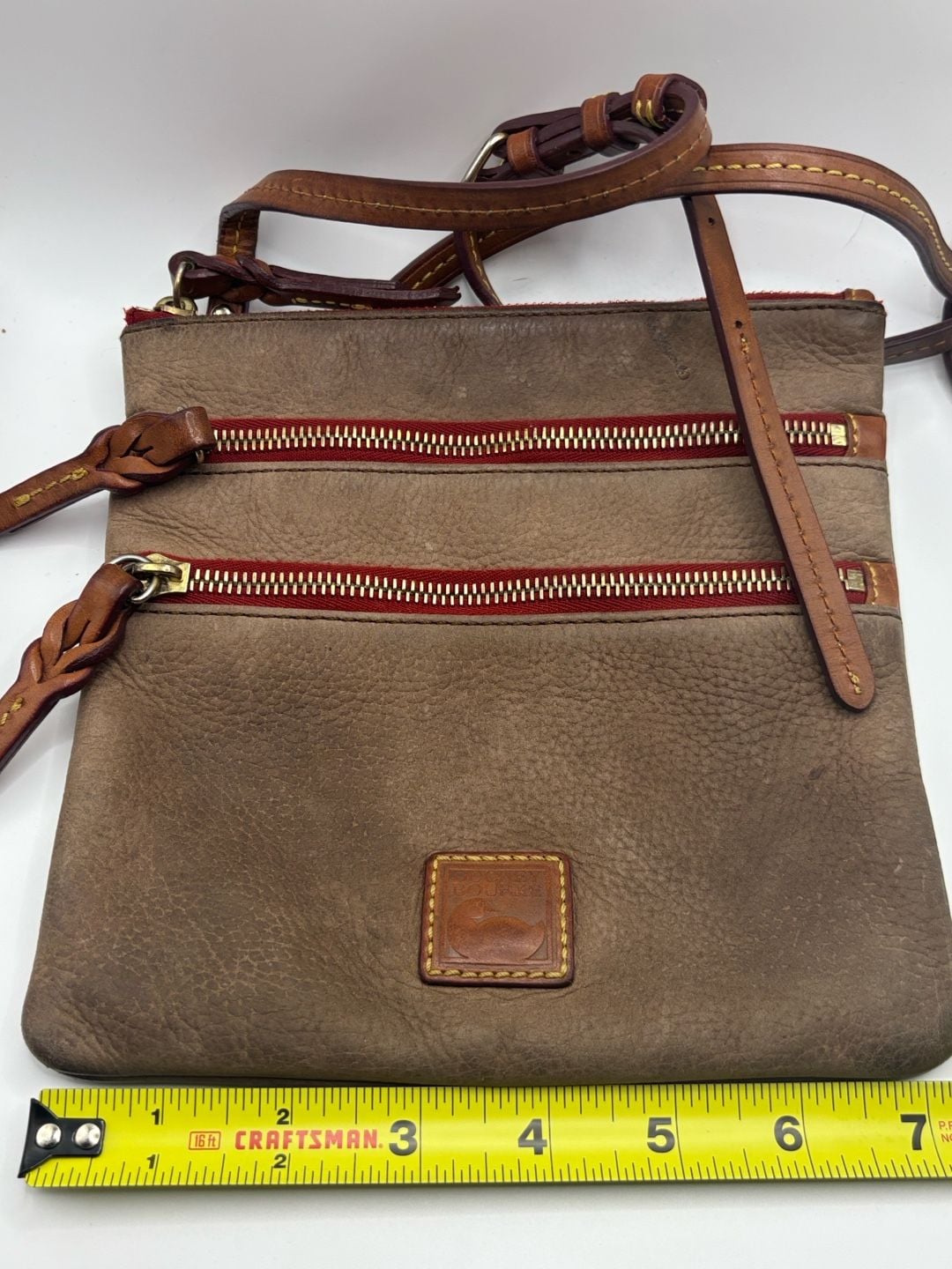 Dooney & Bourke Pebble Leather Triple Zip Crossbody Bag 10