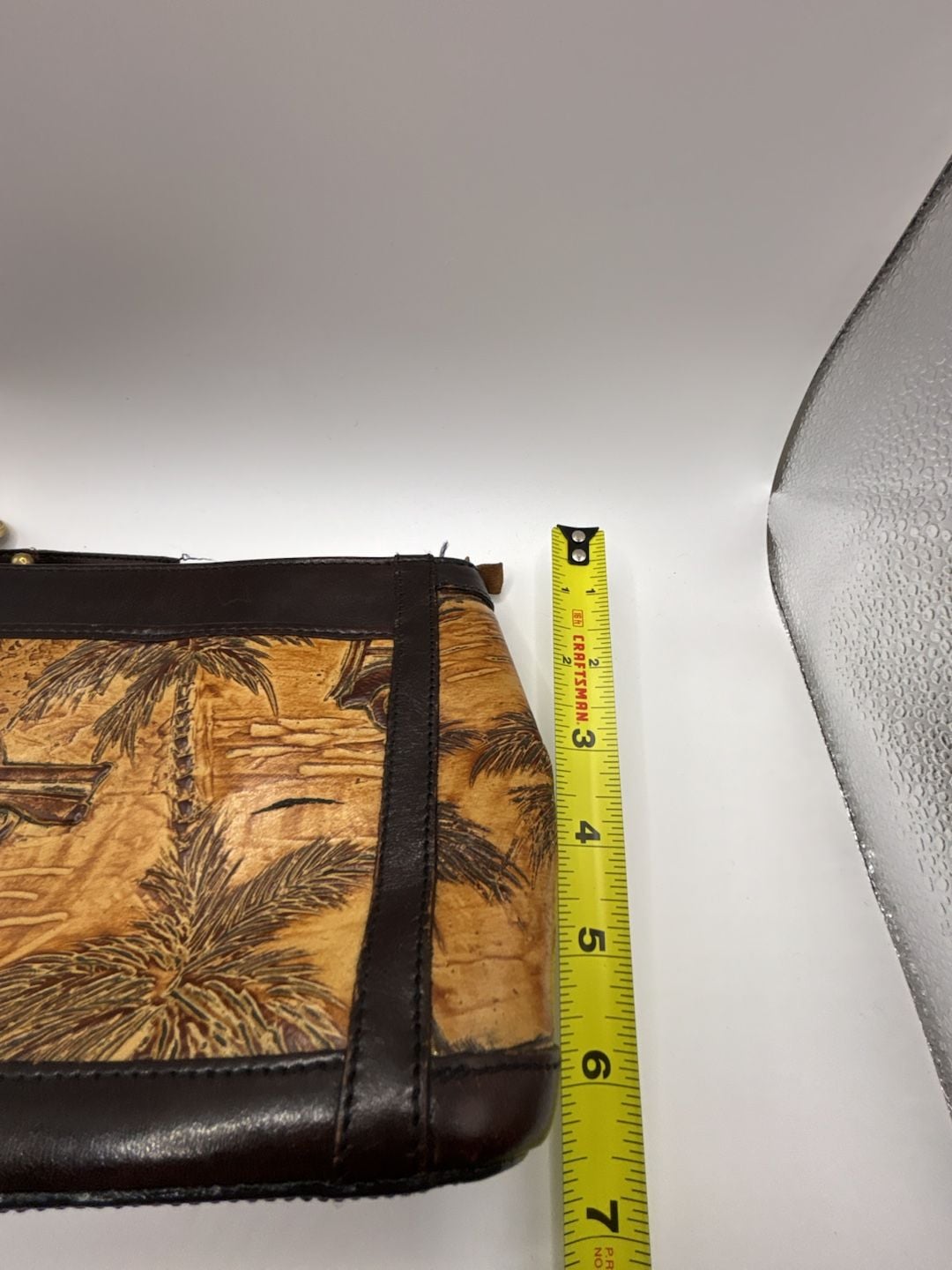 Brahmin Vintage Tooled Leather Surf Woody Wagon Handbag 8