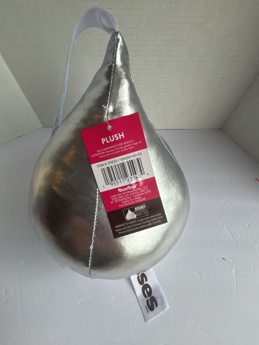 Dan Dee Hershey's Kisses Plush Silver Stuffed Toy 8” NEW 3